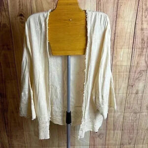 American Eagle Short Duster Boho Cover Up Cream Color Size M